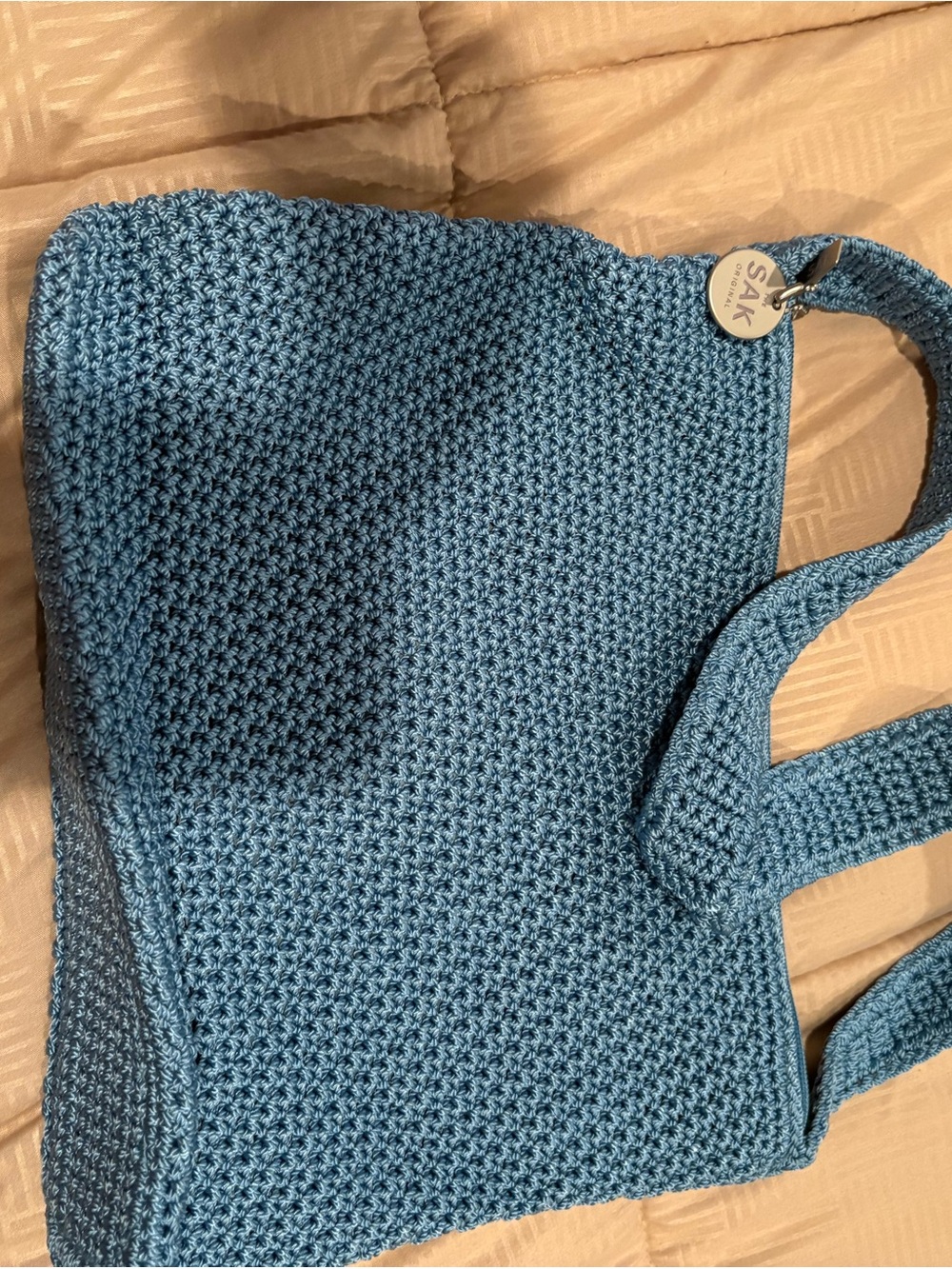 The Sak Sky Blue Crochet Tote